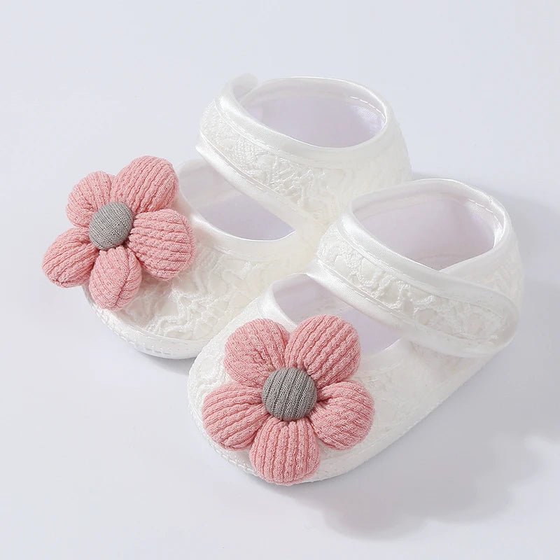 Adorable Baby Girl Bowknot Mary Jane Flats Shoes with Non-Slip Sole and Matching Headband Set for First Walkers