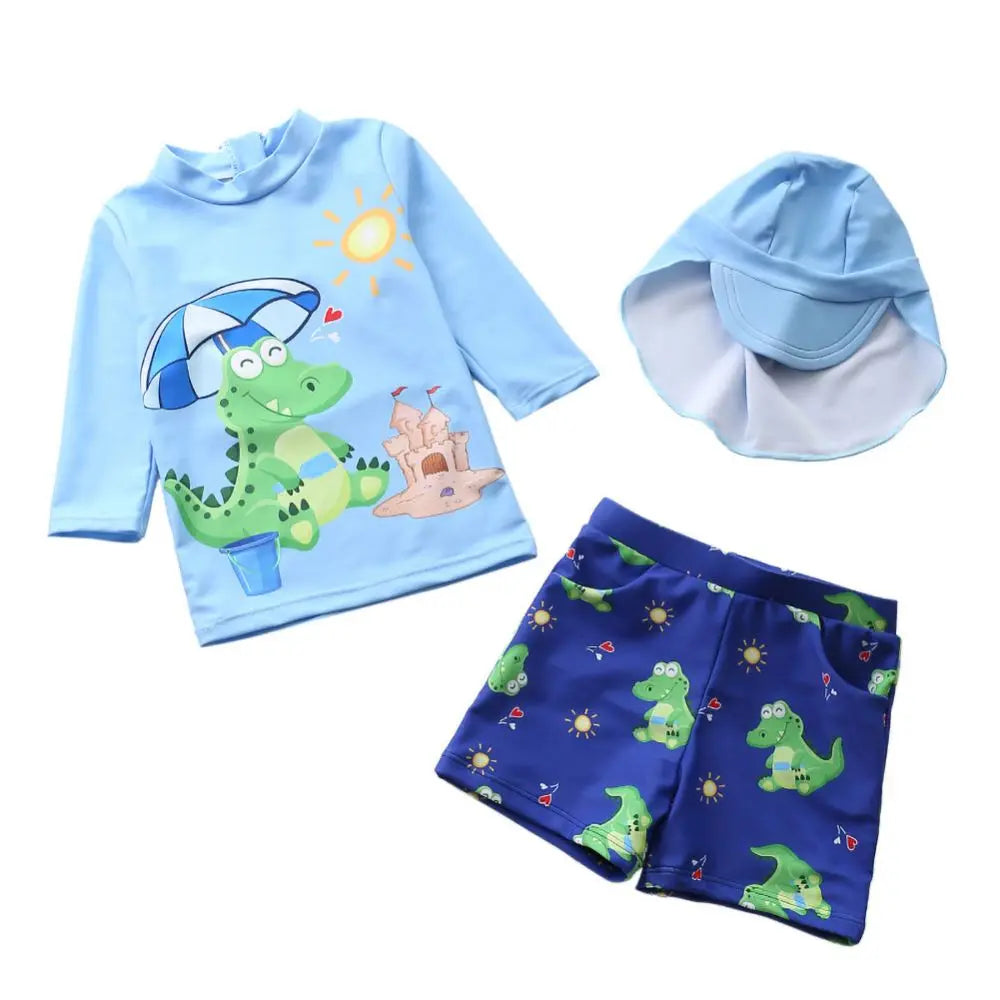 2022 Baby Boy Shark Swimsuit Toddler Kids Swimwear With Sun Cap Suit Surfing Wear Infant Children Sunscreen Beach Bathing Suit