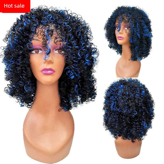 Best Seller in Europe and America Black Wig Women's Small Volume African Fashion Short Hair Performance Foreigner Curly Hair Explosion Wig